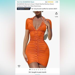 ONLY WORN ONCE - orange Amazon dress